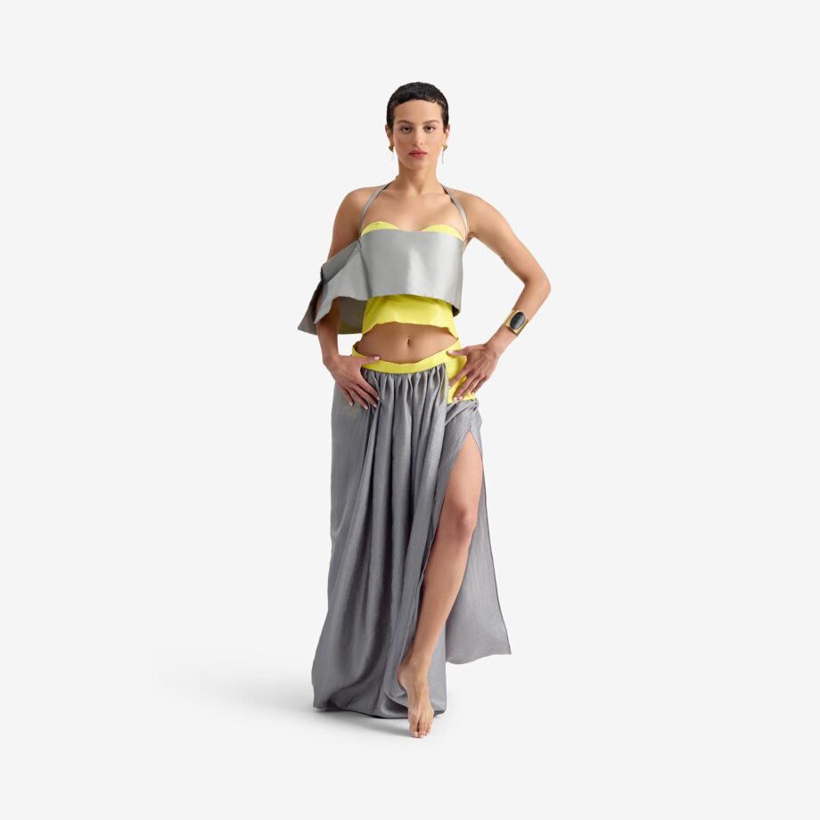 Butterfly skirt - This organza and raw silk skirt