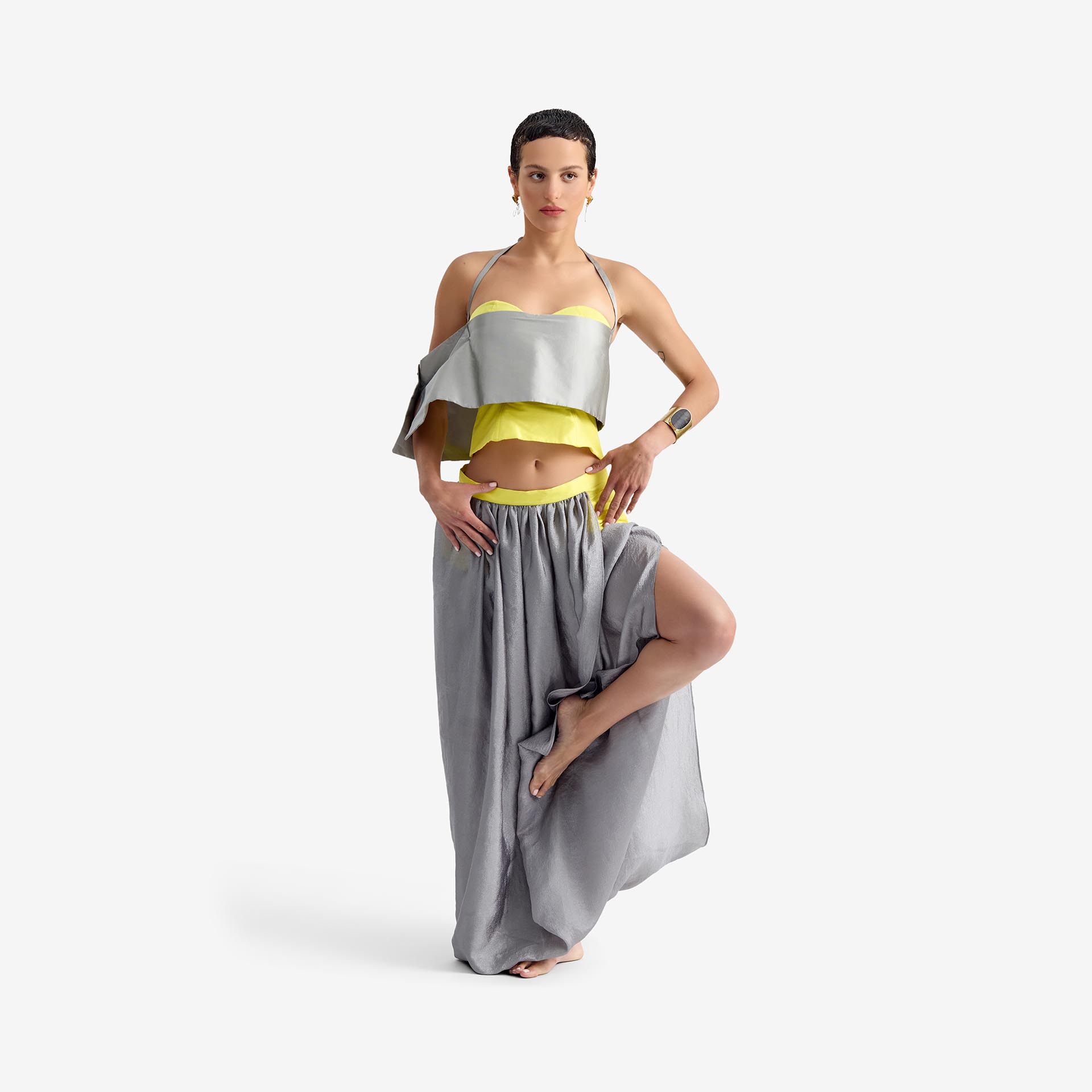 Butterfly skirt - This organza and raw silk skirt