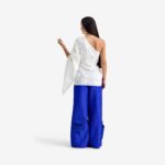 Caterpillar Blouse and Pants - This asymmetric embroidered cotton blouse features embroidery and a striking design.