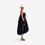 Caterpillar Dress Black - This balloon-shaped midi dress in airy organza combines lightness with bold structure.