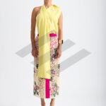 Caterpillar Top Plain yellow - This asymmetric linen top feature a unique neckline and an attached decorative scarf on one shoulder. The scarf can be styled boldly in the front or left to cascade behind for a relaxed, flowing look. A hidden side zipper ensures easy wear while preserving the clean, fitted silhouette. A versatile and stylish piece that offers both flair and elegance.