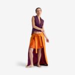 Caterpillar Vest Deep purple - This cotton vest features a modern design with a short front and elongated back, creating a dynamic silhouette that adds volume and dimension.