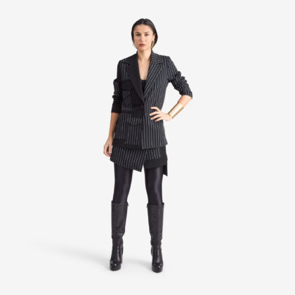 Zavieh jacket black with white stripes