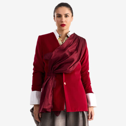 Pomegranate velvet jacket